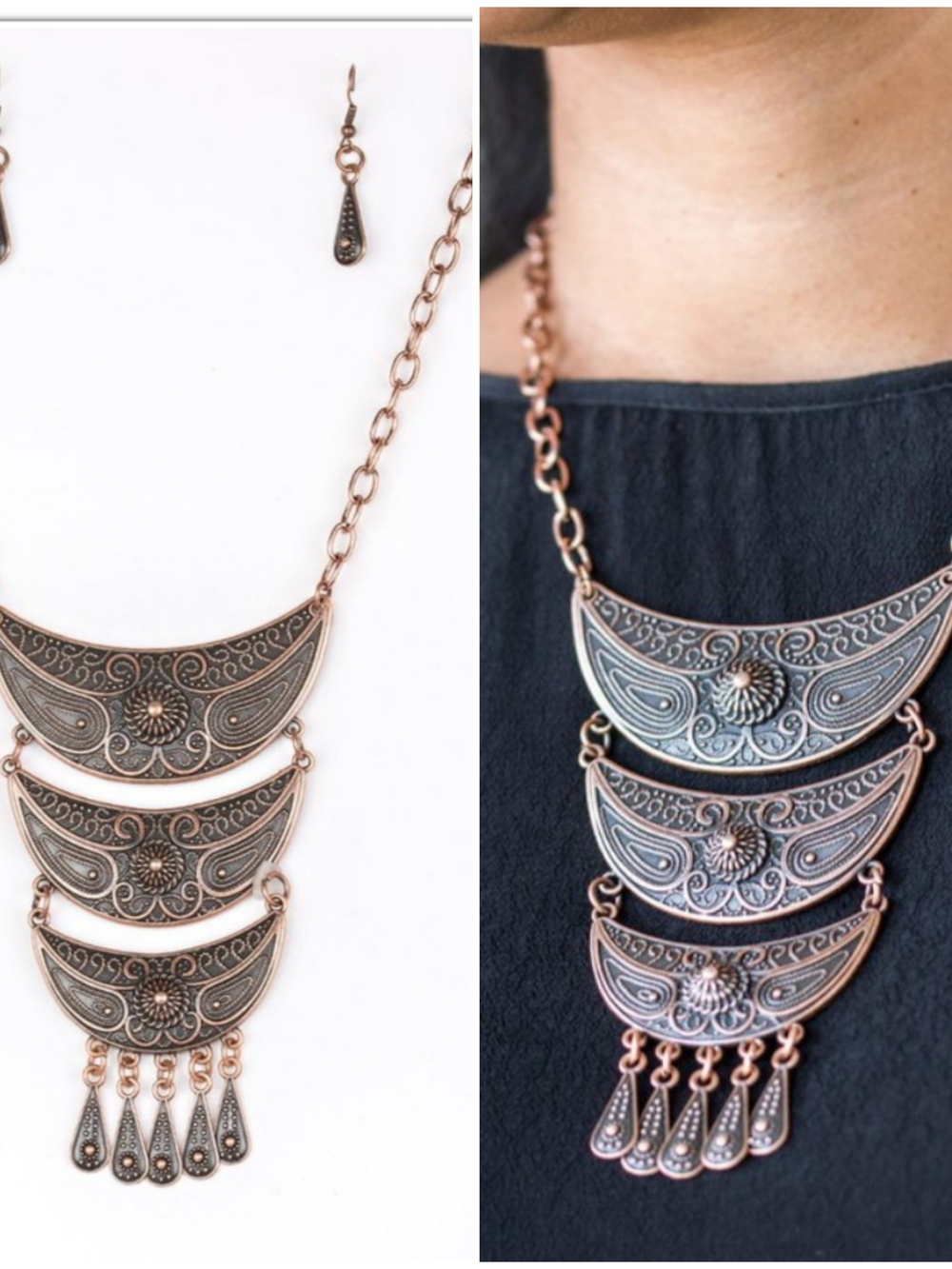 GOING STEER CRAZY COPPER NECKLACE/EARRING SET